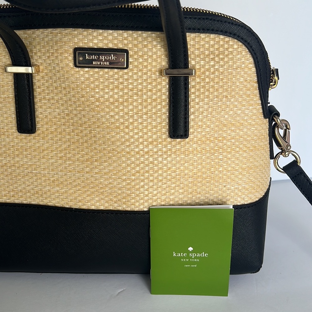Kate Spade ♠️ Leather and Straw Bag